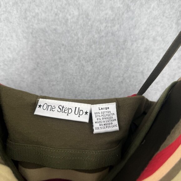 One Step Up VTG Bra Tank Top Size L Striped Crop 90s Y2K Adjustable Casual - Picture 4 of 8